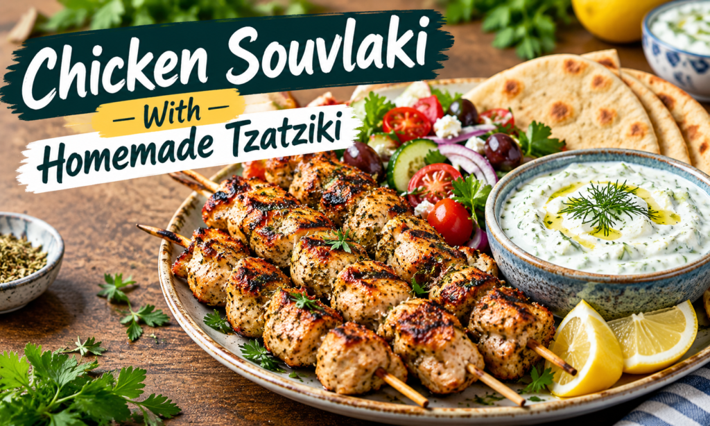 Chicken Souvlaki With Homemade Tzatziki