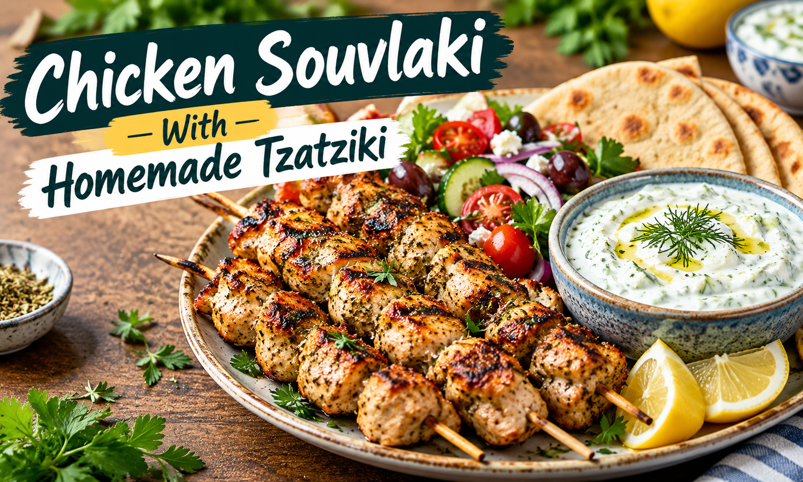 Chicken Souvlaki With Homemade Tzatziki