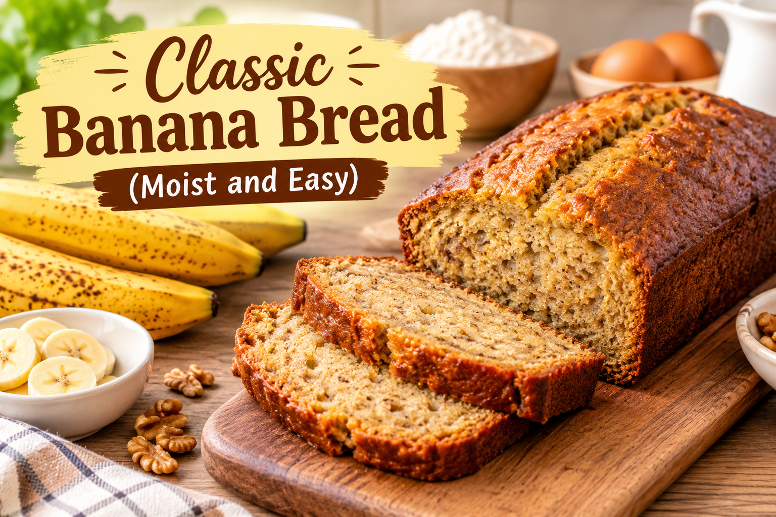 Classic Banana Bread (Moist and Easy)