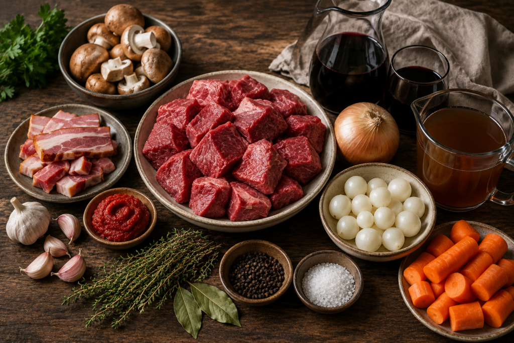 Classic Beef Bourguignon Ingrediants