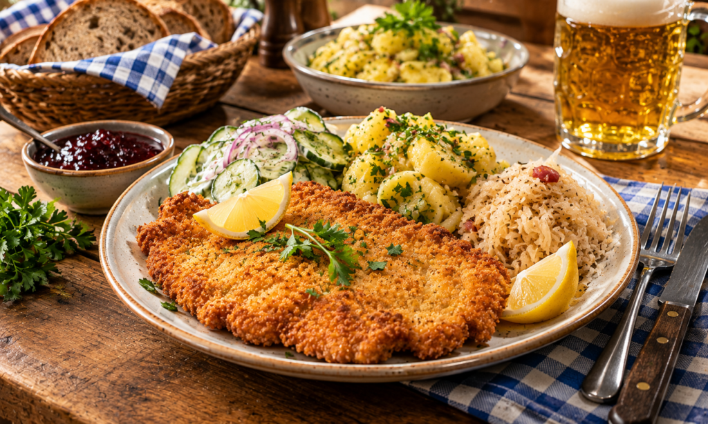 Complete German Schnitzel Serving
