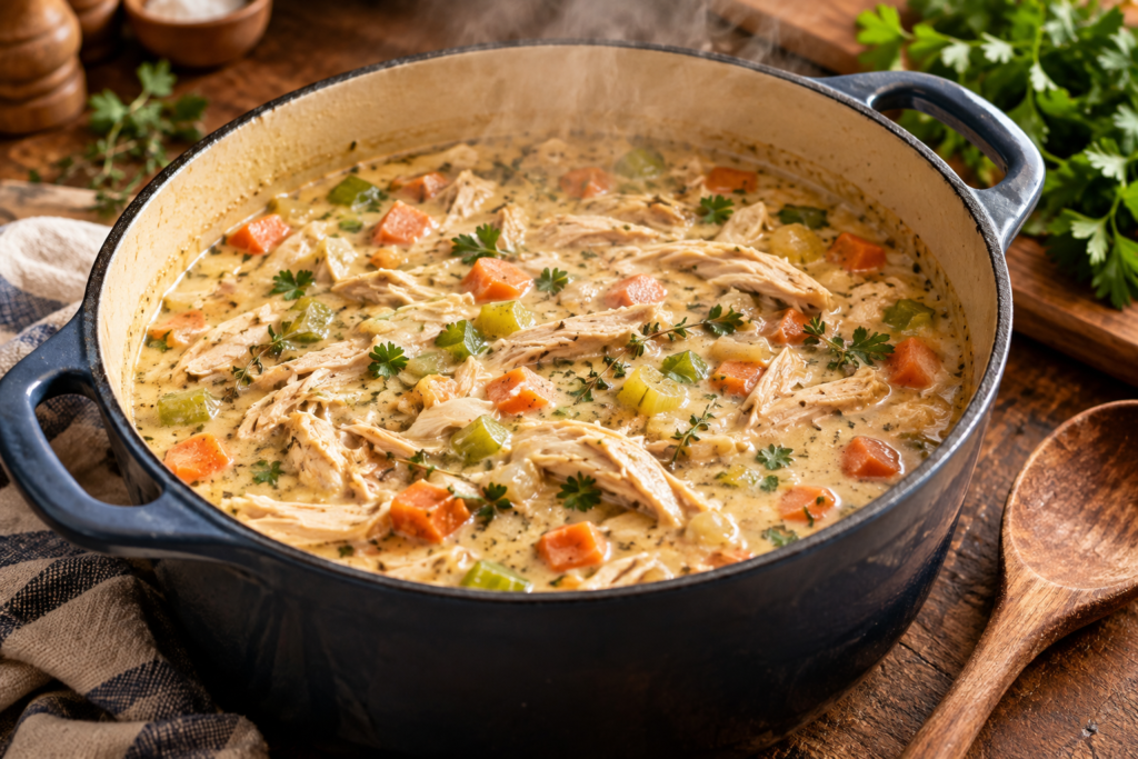 Making the Creamy Chicken Filling