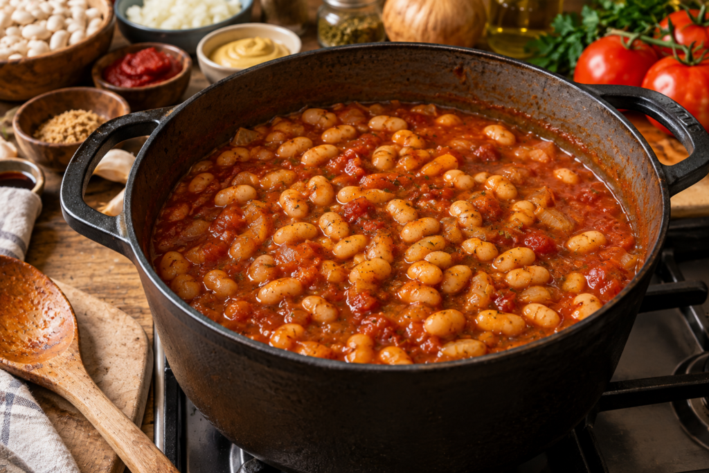 Preparing the Baked Beans