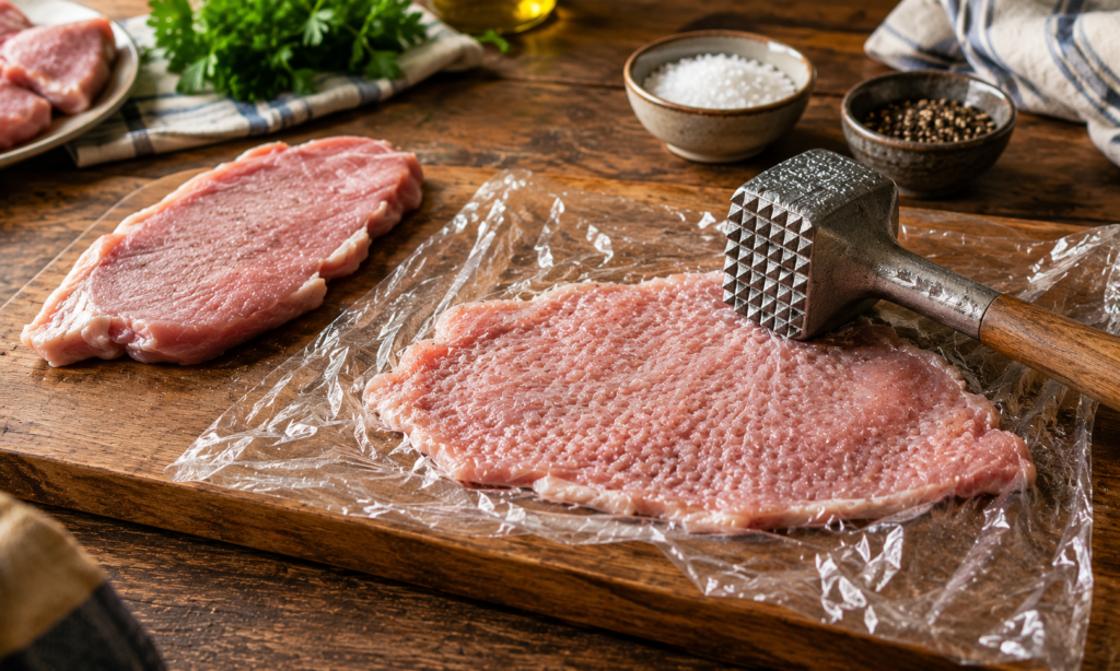 Preparing the Pork Cutlet