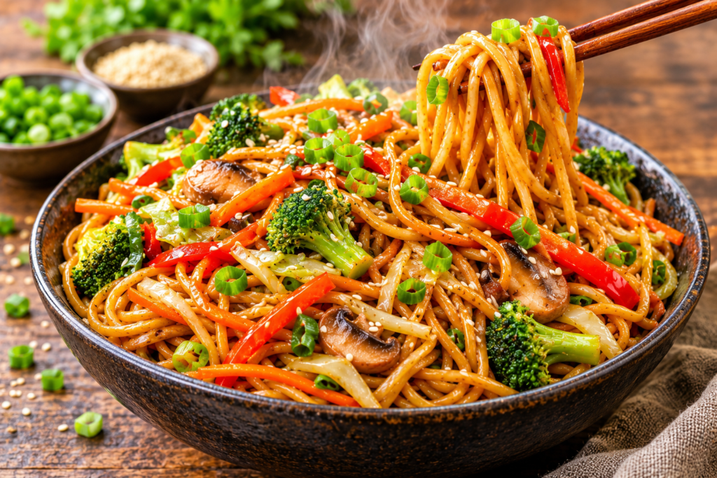 Finished Vegetable Lo Mein