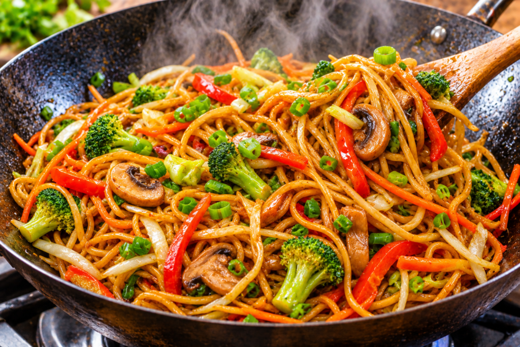 Stir-Frying Vegetables and Noodles