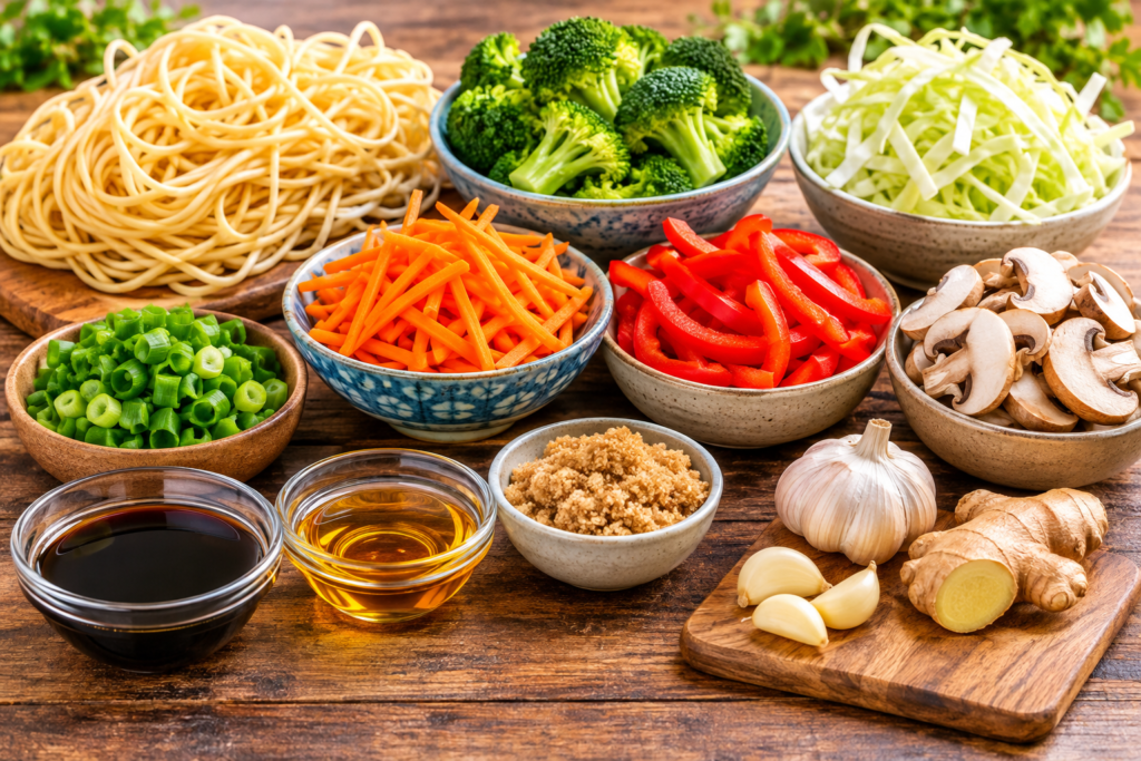 Vegetable Lo Mein Ingredients